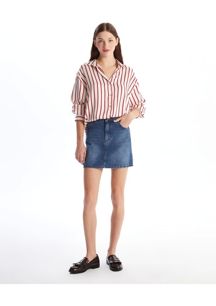 Lcw Vision Indigo Standart Fit Kadın Jean Etek fiyatları