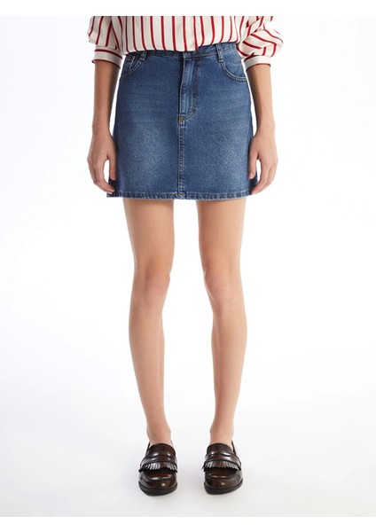 Lcw Vision Indigo Standart Fit Kadın Jean Etek modelleri