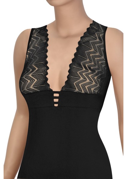 Kadın Atlet Göğüs Dantelli (%96 Pamuk - %4 Elastan)