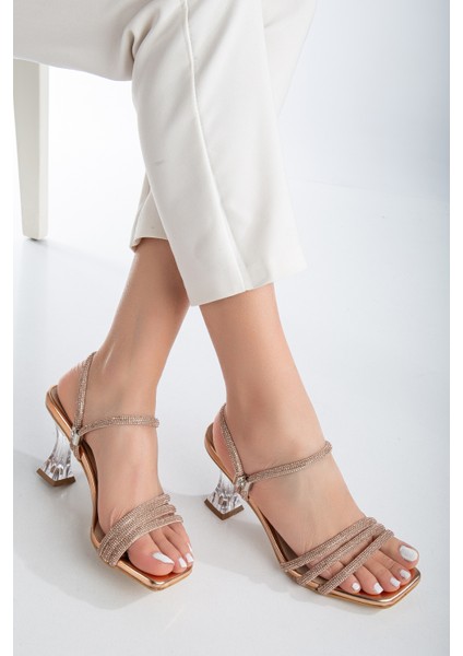 Kadın Taş Detaylı Şeffaf Topuklu Abiye Ayakkabı indirimleri