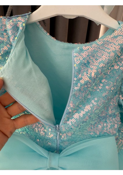 Aden Pullu Payetli Tütü Doğum Günü Mezuniyet Parti Kostüm Kısa Balon Kollu Abiye Kız Çocuk Elbise modelleri