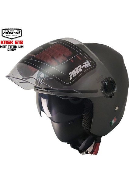 Free-M 618 Yarım Kask Mat Titanyum(Güneş Vizörlü) fiyatları