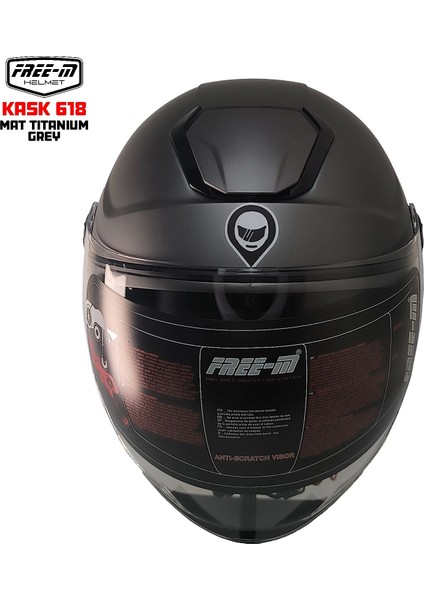 Free-M 618 Yarım Kask Mat Titanyum(Güneş Vizörlü) fırsatları