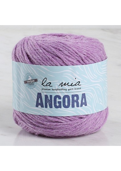La Mia Angora 50GR Mor El Örgü İpi - L127 - 33801