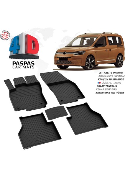Caddy 2020 2021 2022 Araca Özel 4d Havuzlu Paspas Omsa 4d