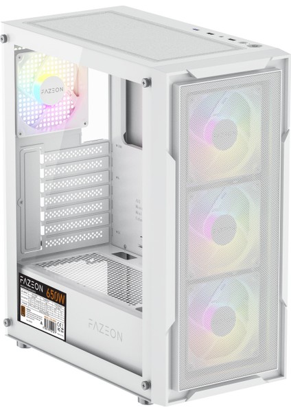 F11 650W 80+ Bronze Mesh Rgb 4X120MM Fanlı Atx Beyaz Gamıng Kasa modelleri