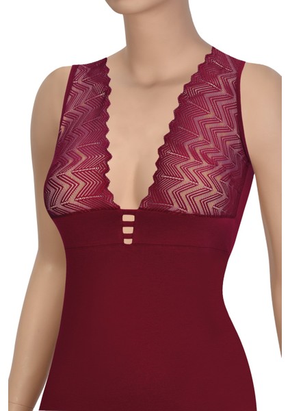 Kadın Atlet Göğüs Dantelli (%96 Pamuk - %4 Elastan)