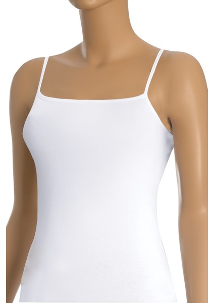 Kadın Atlet Ip Askılı Düz Yaka (%96 Pamuk - %4 Elastan)