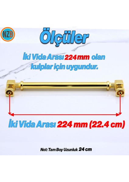 Mobilya Çekmece Mutfak Dolabı Dolap Kapak Kulplar Kulb Kulp Gold Altın Kulp 224 mm fiyatları
