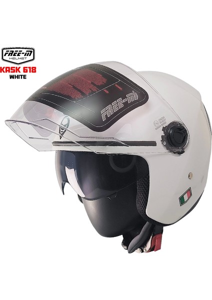 Free-M 618 Yarım Kask Beyaz(Güneş Vizörlü) fiyatları