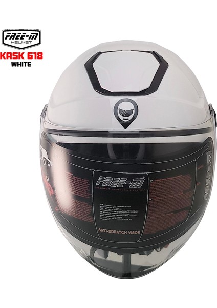 Free-M 618 Yarım Kask Beyaz(Güneş Vizörlü) fırsatları