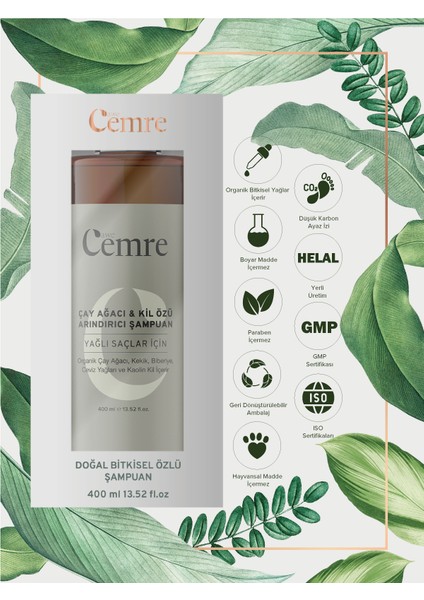 Çay Ağacı & Kil Özlü Arındırıcı - Sebum Dengeleyici - Doğal Bitkisel Şampuan 400 ml modelleri