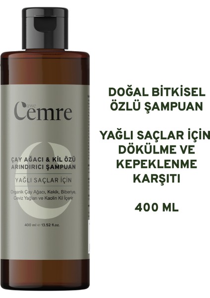 Çay Ağacı & Kil Özlü Arındırıcı - Sebum Dengeleyici - Doğal Bitkisel Şampuan 400 ml fırsatları