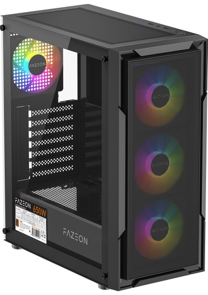 F11 650W 80+ Bronze Mesh Rgb 4X120MM Fanlı Atx Siyah Gamıng Kasa fırsatları