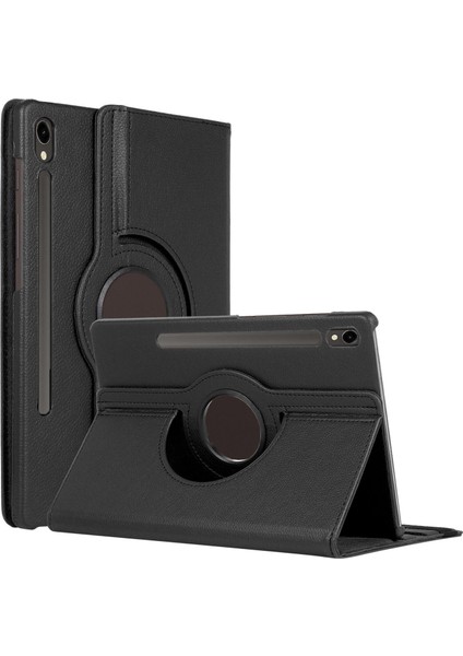 Samsung Galaxy Tab S10 Fe Kılıf 360 Rotating Stand Deri Siyah