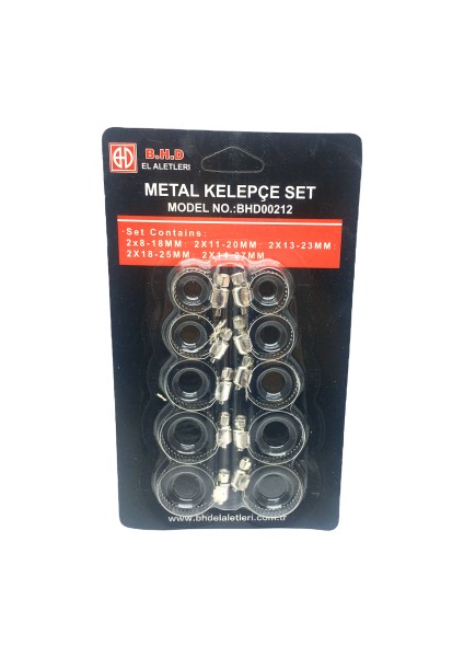 10 Parça Metal Hortum Kelepçesi Set