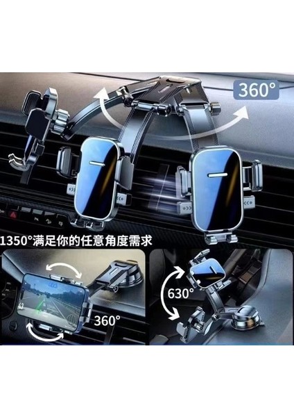 Torpido Üstü Vakumlu Araç Telefon Tutucu Ayarlanabilir Uzun Kollu modelleri