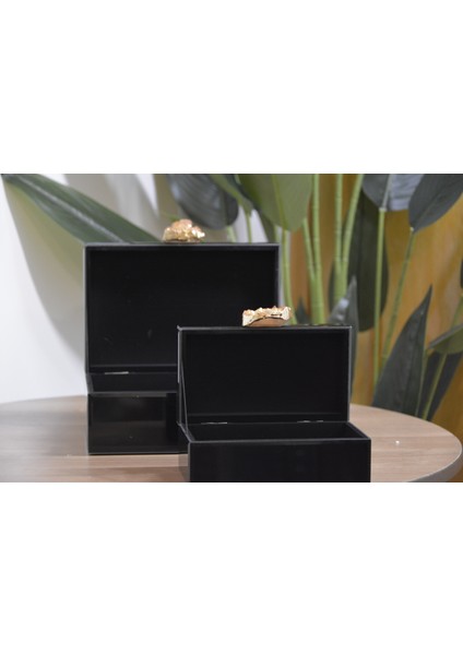 Dekoratif 2 Li Cam Kutu Doğal Taş Siyah 12*19CM---16*24CM modelleri