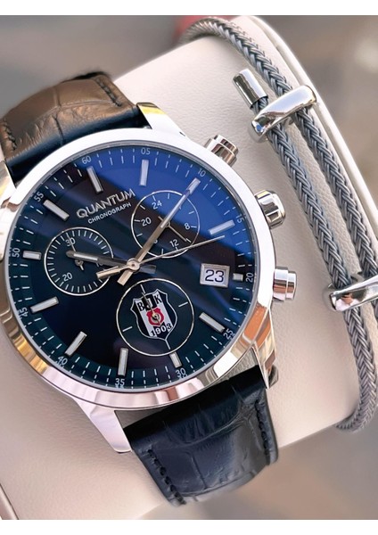 Beşiktaşlı Lisanslı Italyan Tasarım Bileklik Hediyeli 10 Atm Taraftar Kol Saati EBJK1091.361