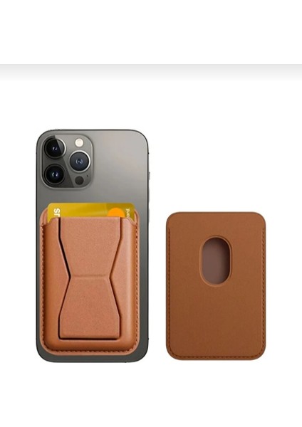 iphone 12 1314 15 16 Plus Pro Max Manyetik Standlı Tutucu Deri Magsafe Cüzdan Kartlıkkılıf