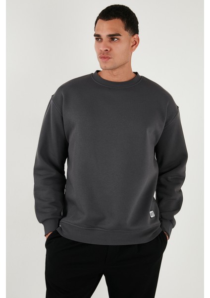 Regular Fit Bisiklet Yaka Pamuklu Içi Tüylü Yumuşak Şardonlu Sweat Erkek Sweat 5905255 modelleri