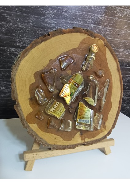 Zaykırıksanat Cam Şişe Kırık Sanat Kütük Tabanlı Epoksi Tablo fiyatları