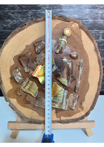 Zaykırıksanat Cam Şişe Kırık Sanat Kütük Tabanlı Epoksi Tablo indirimleri