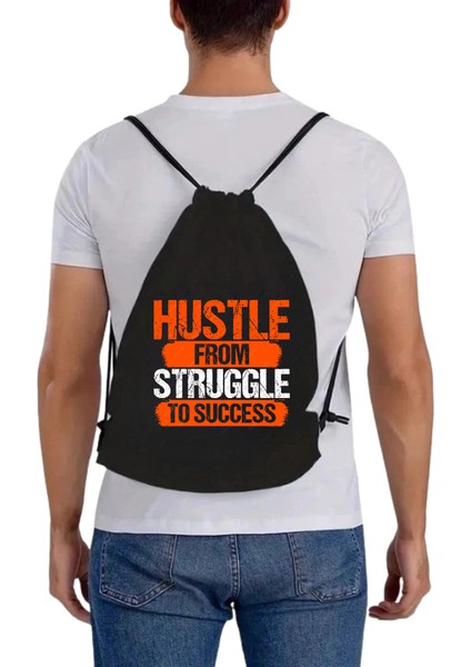 Hustle Struggle Motivasyonel Sırt Çantası - Dayanıklı ve Şık 45X38 cm fiyatları