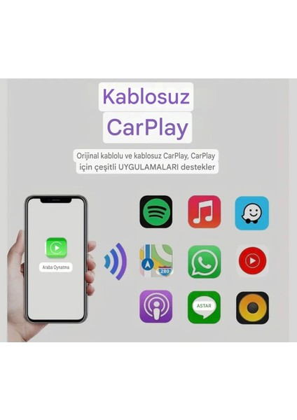 Xuda Carplay Android+Apple İphone ios Uyumlu Bluetooth+Wifi Otomatik Tak ve Çalıştır Orijinal Carplay Minik Yeni Nesil Son Teknoloji modelleri
