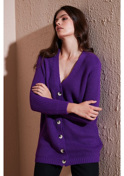 % 100 Soft Akrilik Triko Örme Uzun Hırka Kadın HIRKA 4615044