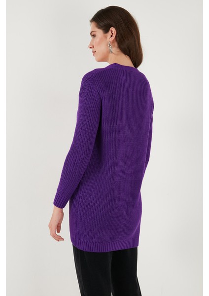 % 100 Soft Akrilik Triko Örme Uzun Hırka Kadın HIRKA 4615044