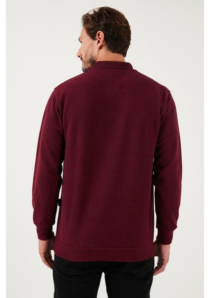 Pamuk Karışımlı Regular Fit Polo Yaka Kazak Erkek Kazak 456223