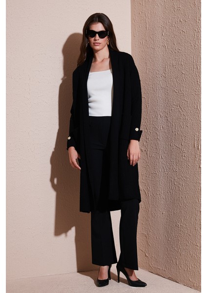 % 100 Akrilik Triko Örme Uzun Hırka Bayan Hırka 4615212