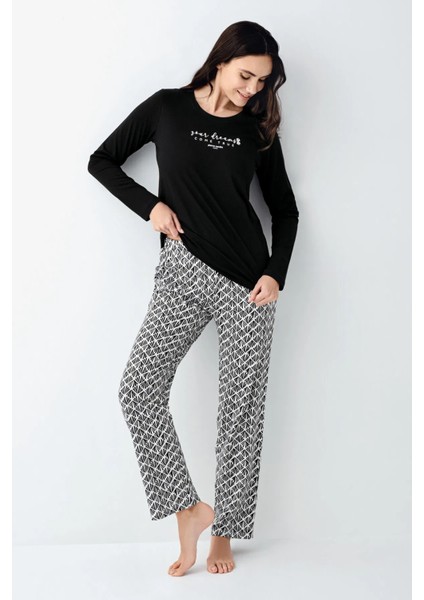 Uzun Kol Kadın Pijama Takım 9068