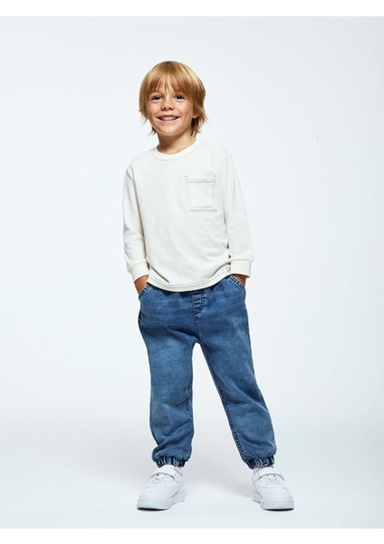 Lcw Kids Indigo Beli Lastikli Basic Erkek Çocuk Jean Pantolon