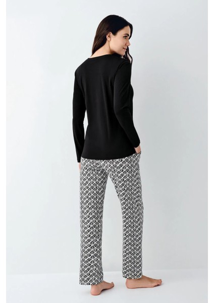 Uzun Kol Kadın Pijama Takım 9068 fırsatları