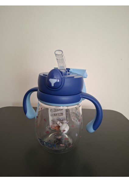 Esnek Tavşan Kulaklı Ölçülü Çift Kulplu Matara 370 ml Mavi fiyatları