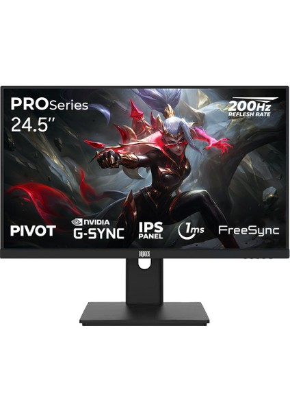 Proseries P245FHD200 1ms Fhd 200Hz 24.5 Inç Freesync G-Sync IPS Pivot Oyuncu Monitörü