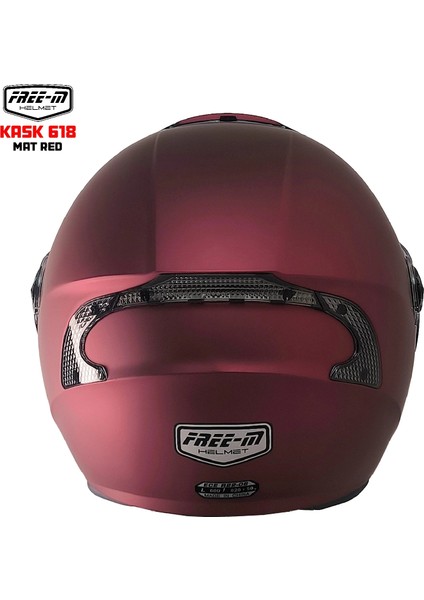 Free-M 618 Yarım Kask Mat Kırmızı(Güneş Vizörlü) fırsatları