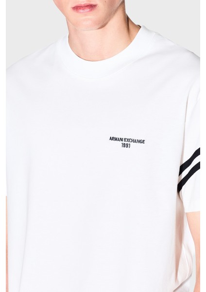 Logolu Pamuklu Şerit Detaylı Regular Fit Bisiklet Yaka T Shirt Erkek T Shirt XM001081 AF12308 U0009 fırsatları