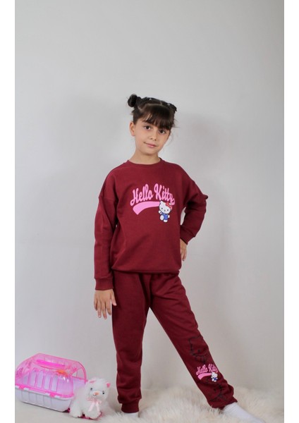 Matu Kids Bordo Kız Çocuk Hello Kitty Baskılı Eşofman Takım 3/10 Yaş fiyatları