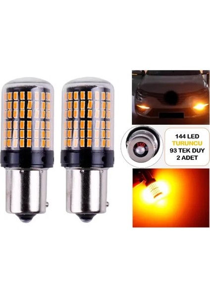 Oto Sinyal Ampulü 144 LED Turuncu Sinyal Ampulü Tak Kullan