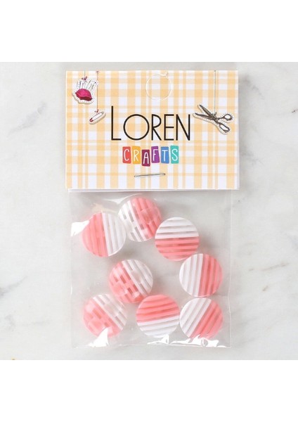 Loren Crafts 8'li Desenli Düğme - 1094