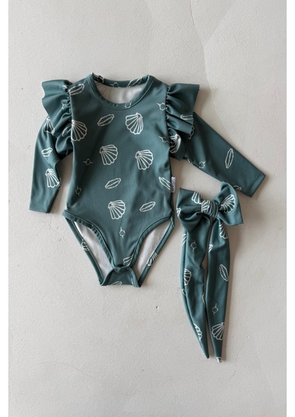 UV Korumalı Bebek Fırfırlı Uzun Kollu Mayo – Güneş Korumalı Bebek Mayo_RG337