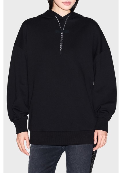 Pamuklu Loose Fit Kapüşonlu Sırtta Logo Detaylı Sweat Bayan Sweat XW000748 AF16114 UC001