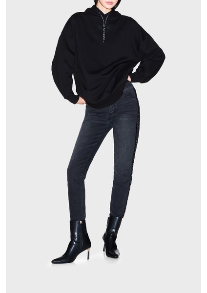 Pamuklu Loose Fit Kapüşonlu Sırtta Logo Detaylı Sweat Bayan Sweat XW000748 AF16114 UC001 fiyatları