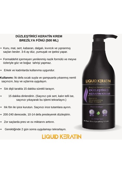 Saç Keratin Bakım Kremi - Kuru, Sert, Yıpranmış Kabaran Saçlar Için Pürüzsüz Yumuşak Nemli (500ML) fiyatları