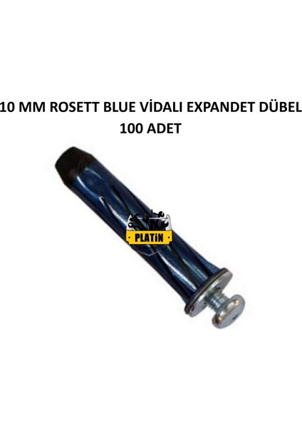 Mavi Dübel 10 mm Rosett Blue Vidalı Expandet Dübel 100 Adet