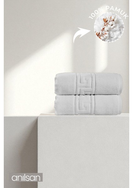 2'li Greek El Havlusu - 50x90 Cm, 225 gr, %100 Pamuk, Spa Ve Otel Havlusu, Günlük Kullanıma Uygun