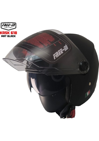 Free-M 618 Yarım Kask Mat Siyah(Güneş Vizörlü) fiyatları